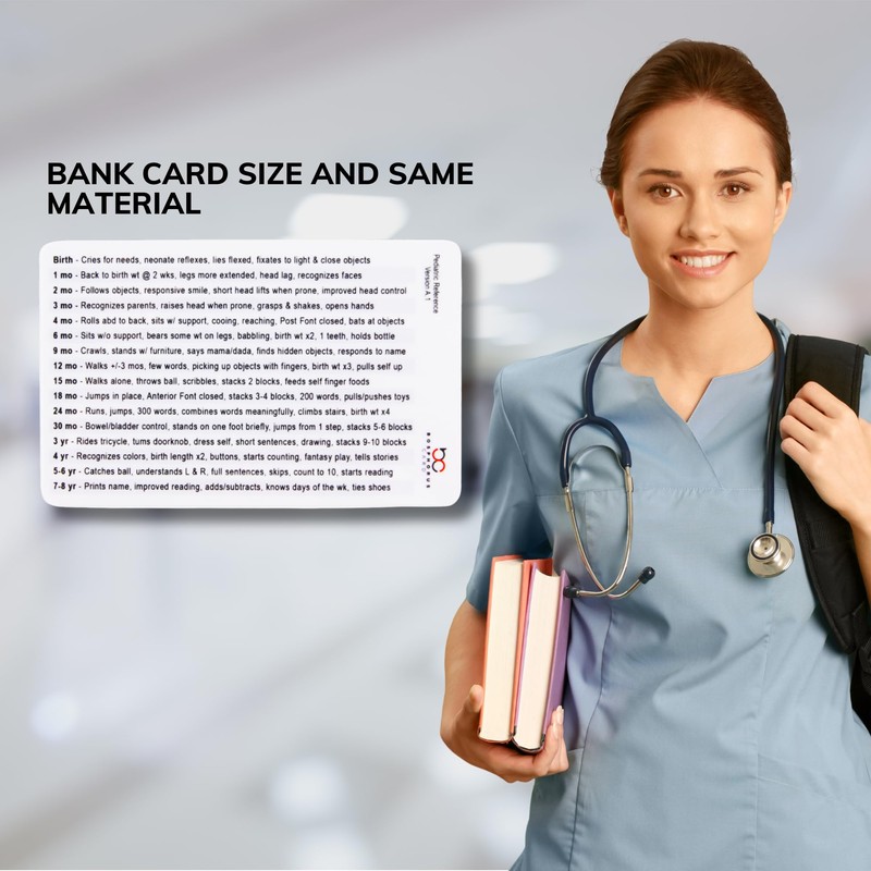 Generic Pediatric Vital Signs & Developmental Milestones Horizontal Badge Card