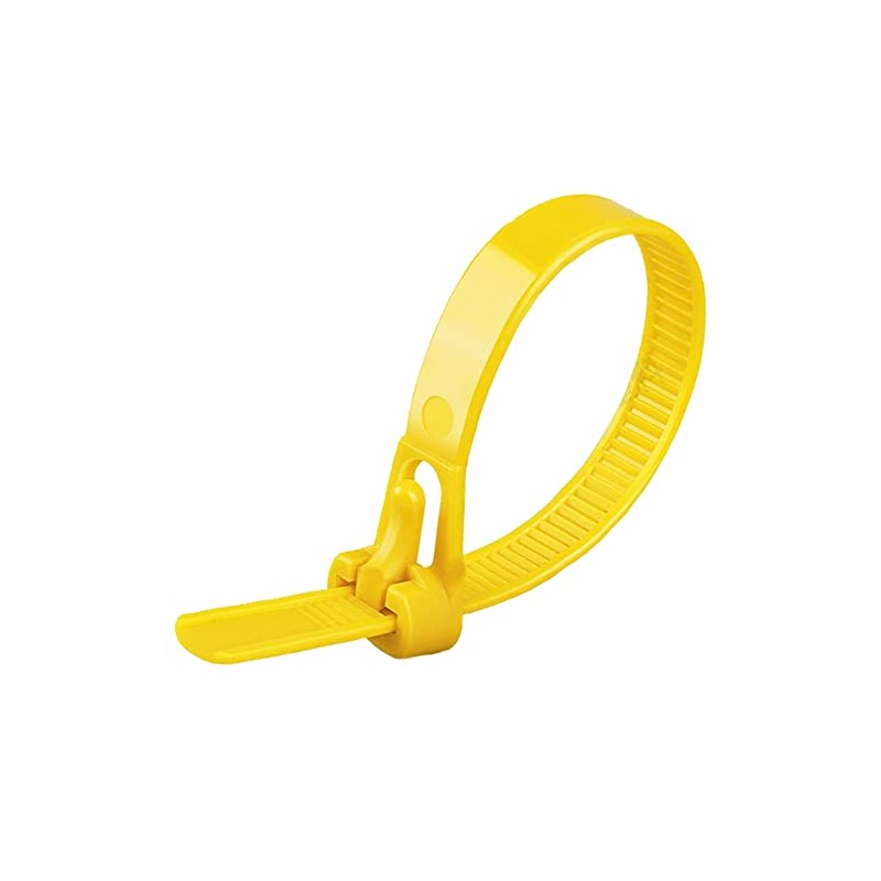 Oksdown Cable Ties Resealable Yellow 200mm × 7.6mm Pack of