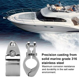 Marine Jaw Slide Boat Jaw Hinged Jaw Slide Hardware 2pcs Stainless Steel Boat Marine Hinged Upper Jaw Slide Hardware Fittings(32mm/1.26in)