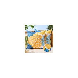 Allorry Outdoor Pillow Covers 20x20 Set of 2 Vintage Yellow Blue Flower Pattern Decoration Throw Pillow Covers for Spring Summer Outdoor Waterproof Garden Patio Sofa Bedroom Home Decor JB012-A20