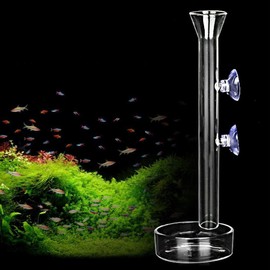 2in1 Shrimp Feeding Tube and Dish, Clear Crystal Glass Shrimp Feeder Tube Tray for Fish Tank Aquarium Shrimp (10in Feeding Tube + 60mm Dish)