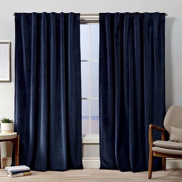 Exclusive Home Velvet Heavyweight Light Filtering Hidden Tab Top Curtain