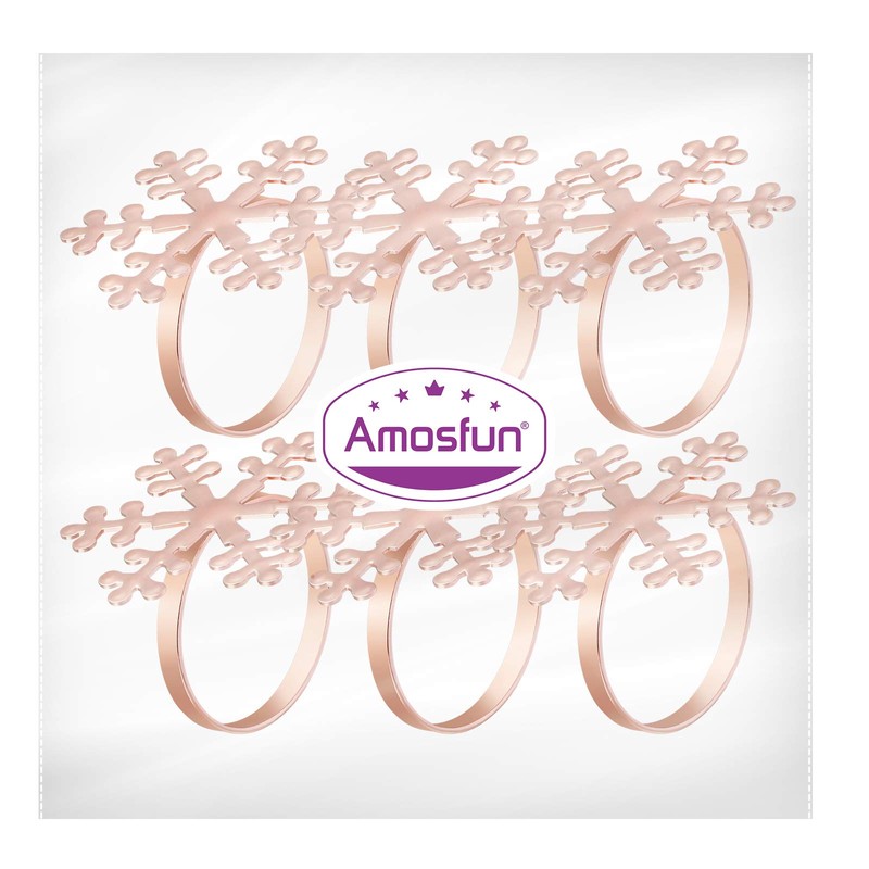 6pcs Christmas Snowflake Napkin Rings Metal Napkin Rings Napkin Holders