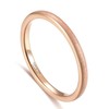 Greenpod 2mm Thin Rose Gold Tungsten Ring for Women Dome