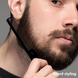 Beard Comb - Beard Brush and Comb | Foldable Stainless Steel Portale Brush for Home Grooming Men Dad Husband Styling Adult Travel
