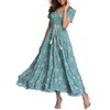 VOGMATE Women's Long Split Button Up Summer Maxi Dress, Floral