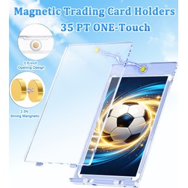 6 ct Portatarjetas Magnéticos para Tarjetas Coleccionables, Fundas Acrílicas Transparentes 35pt One Touch, Protectores de Plástico Duro con Protección U-V e Impermeables para Deportes, TCG y Más