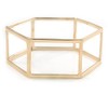 Avalaya Gold Plated Hexangular Frame Slip-On Bangle Bracelet - 18cm