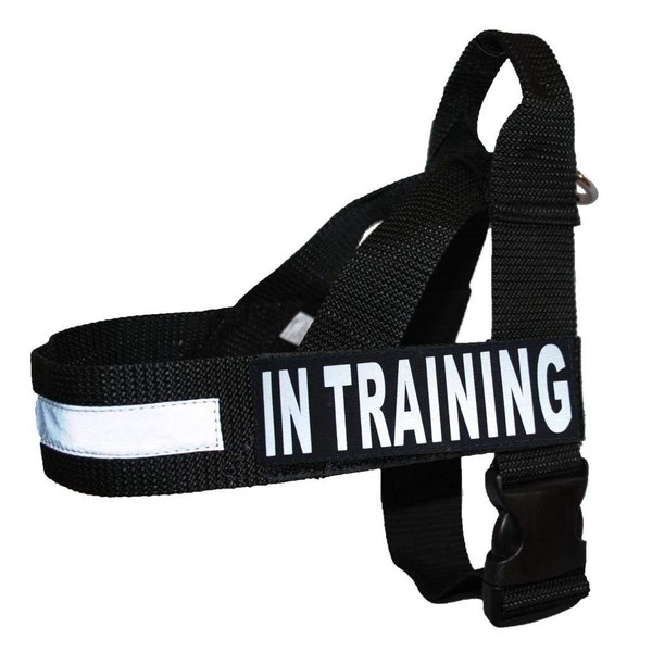 in Training Nylon Strap Service Dog Harness No Pull Guide Assistance Comes with 2 Reflective in Training Removable Patches. Please Measure Your Dog Before Ordering. (X-Large Fits Girth 29-39")
