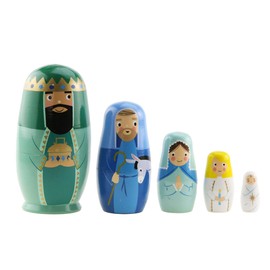 Winterworm Set of 5 Religious Priest Nun Russian Dolls Nesting Dolls Gloosy Matryoshka Dolls