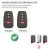 Hontumax Genuine Leather 3-Button Key Fob Cover for Toyota RAV4