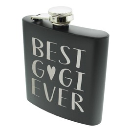 Gifts For Gigi Gifts For Grandma Best Gigi Ever Heart Family 6oz Stainless Steel Hip Flask Black