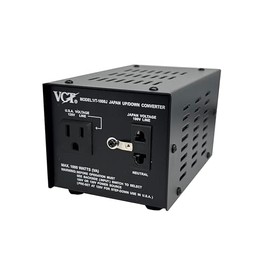 VCT VT-1000J - Japanese Step Up/Down Voltage Transformer Converts Japan 100 Volts To 120Volts OR Vice Versa -1000 Watt,black