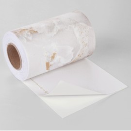 Wallderful Wallpaper Border Peel and Stick Marble Contact Paper Beige Gold Borders Mirror Border Peel and Stick Mirror Frame for Bathroom Self Adhesive Kithen Backsplash Waistline for Corner Door