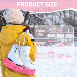 Gemscream Ice Skate Guards Fuzzy Hockey Soakers for Figure Skates Guards for Girls Boys Youth Women Men Adult(M Size,Pink)