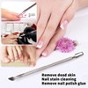 2 Pcs Stainless Steel Cuticle Pusher and Remover with Storage