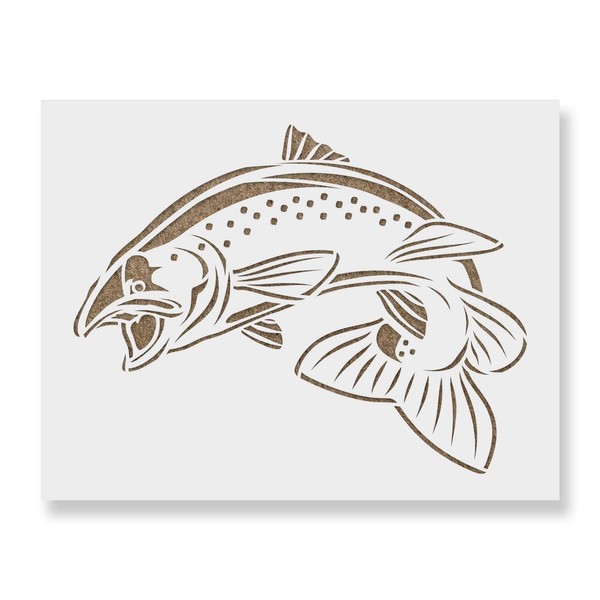 Salmon Fish Stencil - Nautical Decorations,%KEYWORD, Ideal for Creating Underwater