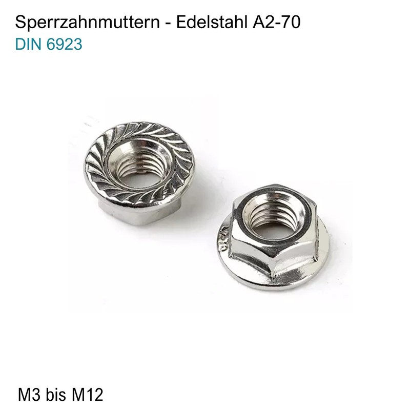 Flange Nuts Stainless Steel A2 DIN 6923 Flange Nut with