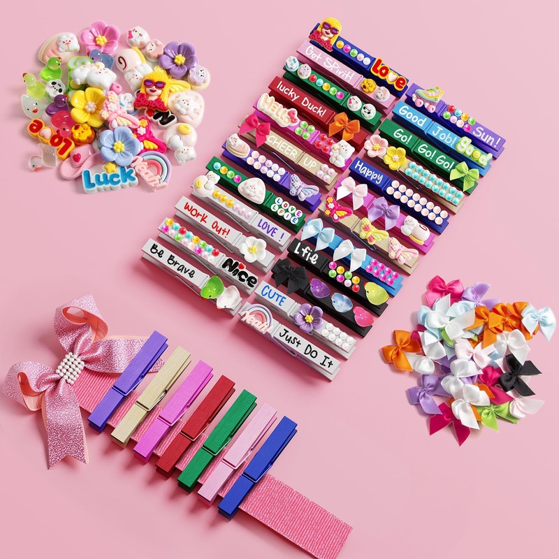 Dufvrpe Cheer Pins Kit with 100pcs 2.8" Clips - 80