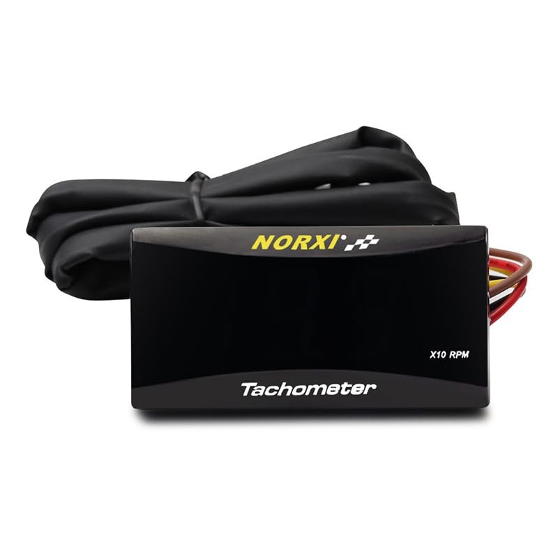 Norxi Universal Motorcycle Tachometer, Vehicle RPM Meter, Waterproof Digital Tachometer,