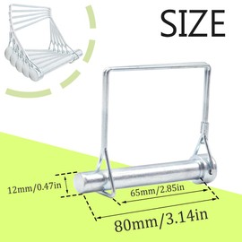 Ruidee 5 Pcs Shaft Locking Pin 12x80mm Wire Lock Pin Safety Coupler Pin Carbon Steel Square Retainer Wire Clip Hitch PTO Pin Trailers Pin for Farm Garden (FSX/12x80mm)