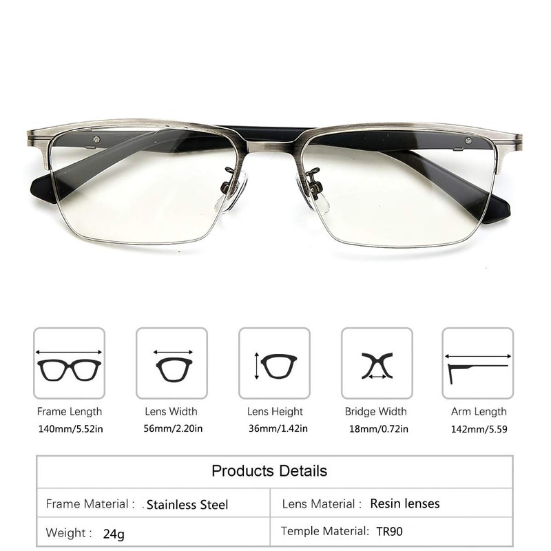 Progressive Multifocal Computer Reading Glasses Blue Light Blocking for Men
