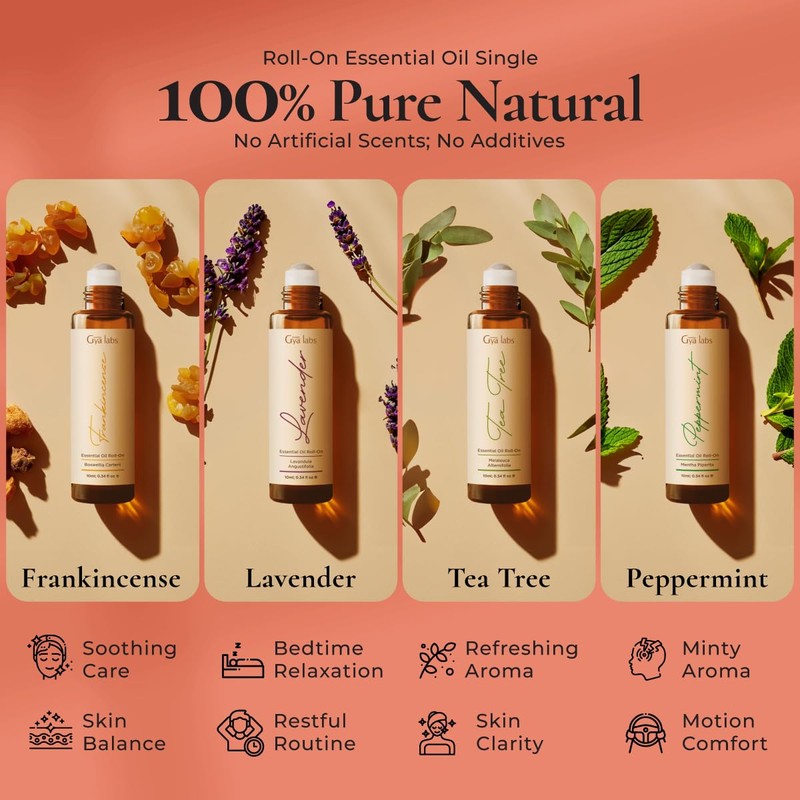 Gya Labs Classic Roll on Essential Oils Set - 0.34