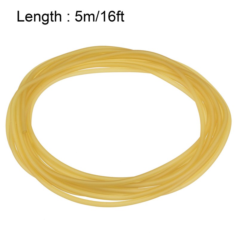 sourcing map Latex Tubing 2mm ID 4mm OD 5m Elastic