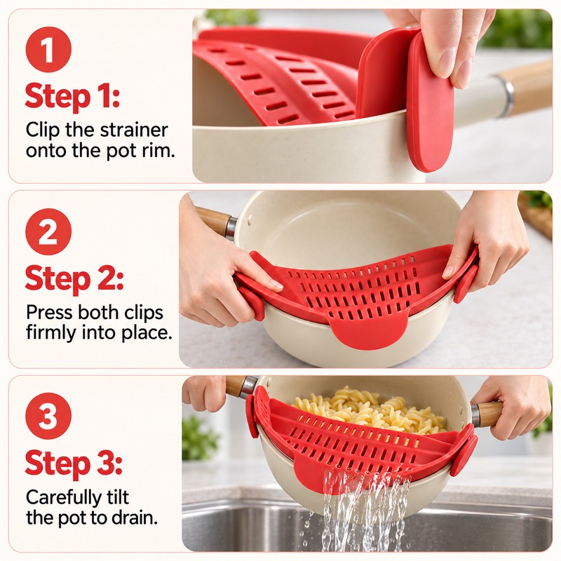 1pc, Strainer, Pot Strainer, Adjustable Clip On Strainer For Pots