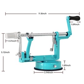 Apple Peeler, Stainless Steel Apple Corer Slicer Peeler, Durable Heavy Duty Die Cast Magnesium Alloy Apple Peeler Slicer Corer with Suction Base(Blue)