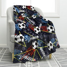 Jekeno Soccer Blanket Gifts for Boy Kid, Soccer Lover Gift Blankets for Girls Boys Age 8-12, Birthdays Holiday Christmas Thanksgiving Gifts