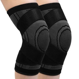 PRO VAL 2 Stück Kniebandage für Damen und Herren, Sport-Kniebandage, Kompressionsbandage, Unterstützung bei Arthritis, Gelenkschmerzen, Kniebandagen Kniescheibe und Meniskus (Schwarz, XL)