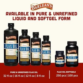 Barleans Organic Oils Lignan Flax Oil, 250 Count, 1000 mg ea.                                                                                         
