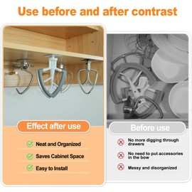 Stand Mixer Attachment Holders Compatible with Kitchenaid Mixer Accessories (White)