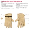 Kinco Work Glove, Grain Cowhide with Adjustable Pull-Strap Cuff -