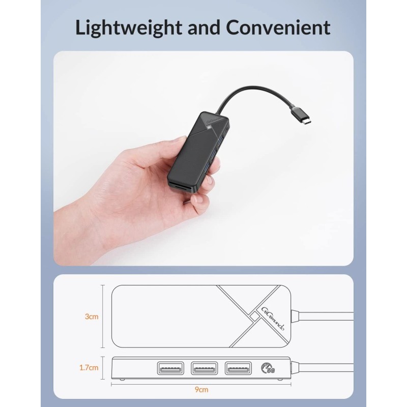 GiGimundo USB 3.0 Hub 4-Port Adapter Charger Data SLIM Super