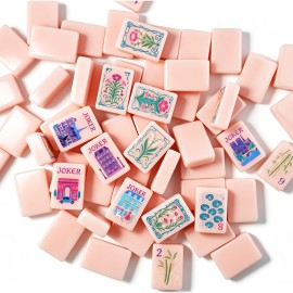 ,American Mahjong Set with 160 Tiles, Custom 4-Layer Mahjong Tiles,Acrylic Luxury Mahjong,Pink Paris Mahjong TilesColor: Pearlescent