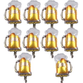 DIADARL Beer Cup Balloons Set of 10, Beer Mug Cheers Foil Balloons 16 Inch Beer Mug Cheers Foil Balloons Fit for Summer Party Valentine Wedding Birthday Party Decorations