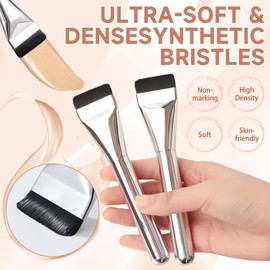 Ultra Thin Foundation Brush, Foundation Make-up Pinsel, Flacher Kosmetikpinsel, Hochwertiger Kosmetikpinsel mit Faserborsten für Frauen Mädchen Beauty Geschenke, Ideal für Cremige, Pudrige