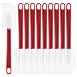 cobee 10 Pcs Silicone Spatulas Set, 500°F Heat-Resistant Commercial Spatula Food Grade Rubber Non Stick Silicone Scraper Spatula with Long Handle for Kitchen Cook Mix Fry Spread Bake, Dishwasher Safe