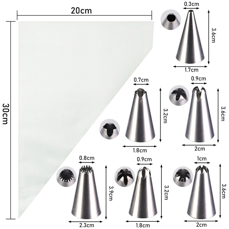 HAKACC Piping bag disposable piping bag set icing bags piping