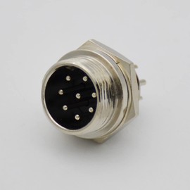 Czyuntuo Aviation Plug Connector GX16 8 Pins Male Panel Metal Wire Connector 16mm Chassis Socket (5-Pack)