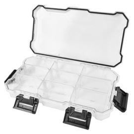 Husky 12 in. 9-Compartment Waterproof Heavy-Duty Storage Bin Small Parts Organizer