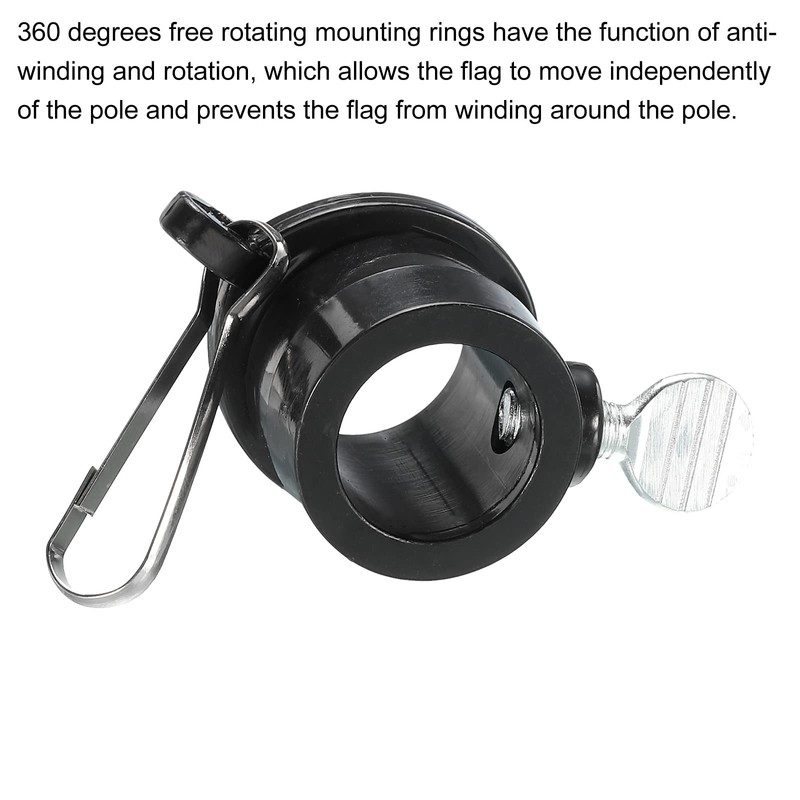 MECCANIXITY Flag Pole Rings Mounting Clips Rotating Adjustable Fasteners 19mm