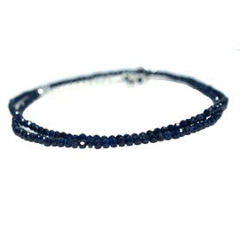 Sunshinegems Natural Blue Sapphire Gemstone Full Faceted Beads Crystals Dainty Necklace Jewelry Gift for Women, Birthstone, Healing Stones, 18 inch