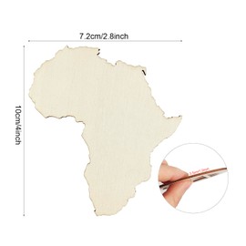 30 Pack 4 Inch Wood Africa Cutouts Unfinished Wood Africa Crafts Wooden Africa Hanging Ornaments DIY Africa Craft Gift Tags for Home Party Decoration