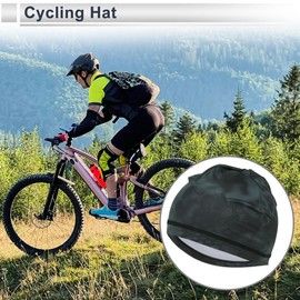 HEROFFIX Cycling Hat Sweat and Moisture Wicking Breathable Hard Hat Liner Elastane Fabric Black 24x16.5cm 1 Pcs