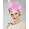 5 Pack Pink Fascinators Hat for Women Tea Party Veil