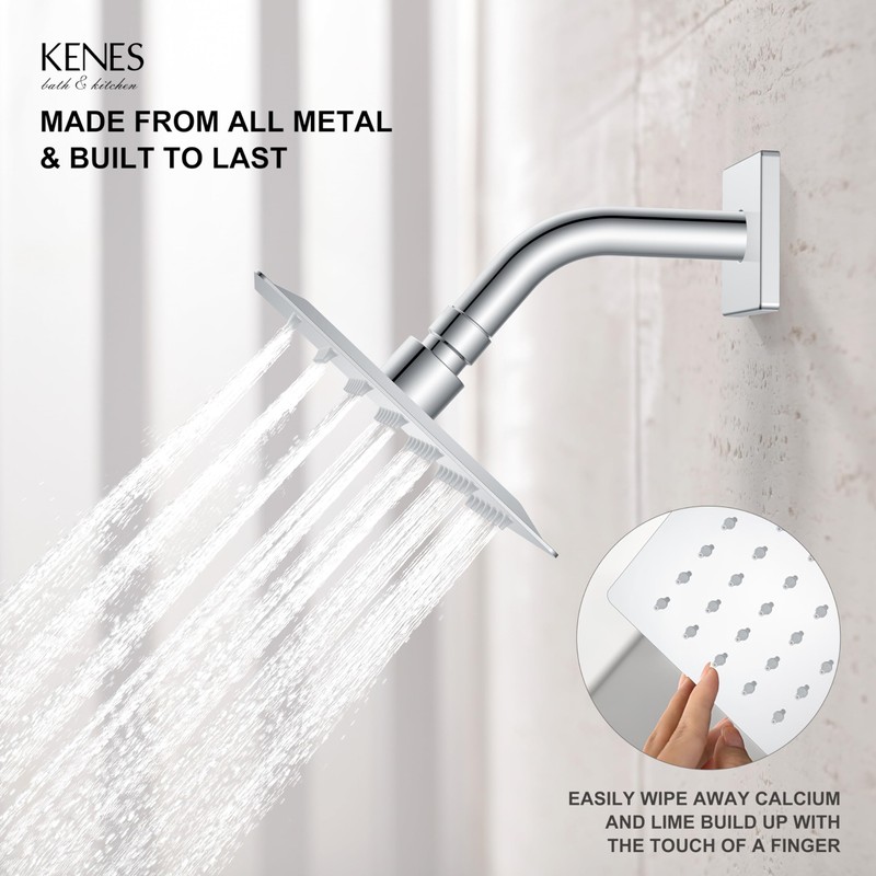 KENES Chrome Tub and Shower Trim Kit, Square Tub Shower