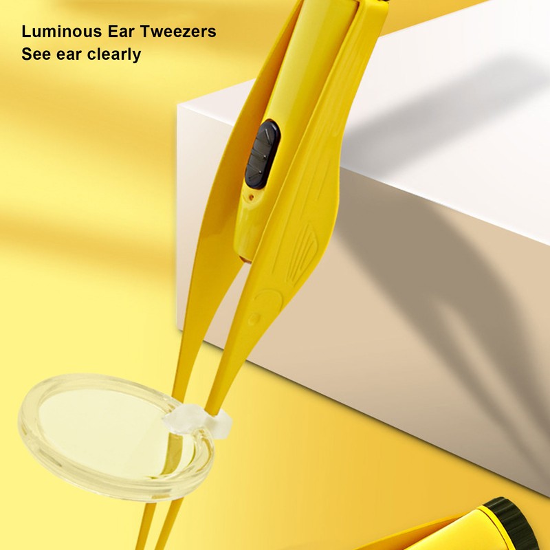 Rechargeable LED Luminous Earpick Ear Tweezers Portable Earwax Removal Cleaning